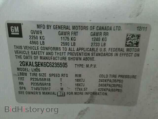2012 GMC TERRAIN - VIN: 2GKALSEK6C6235505 - Photo 10