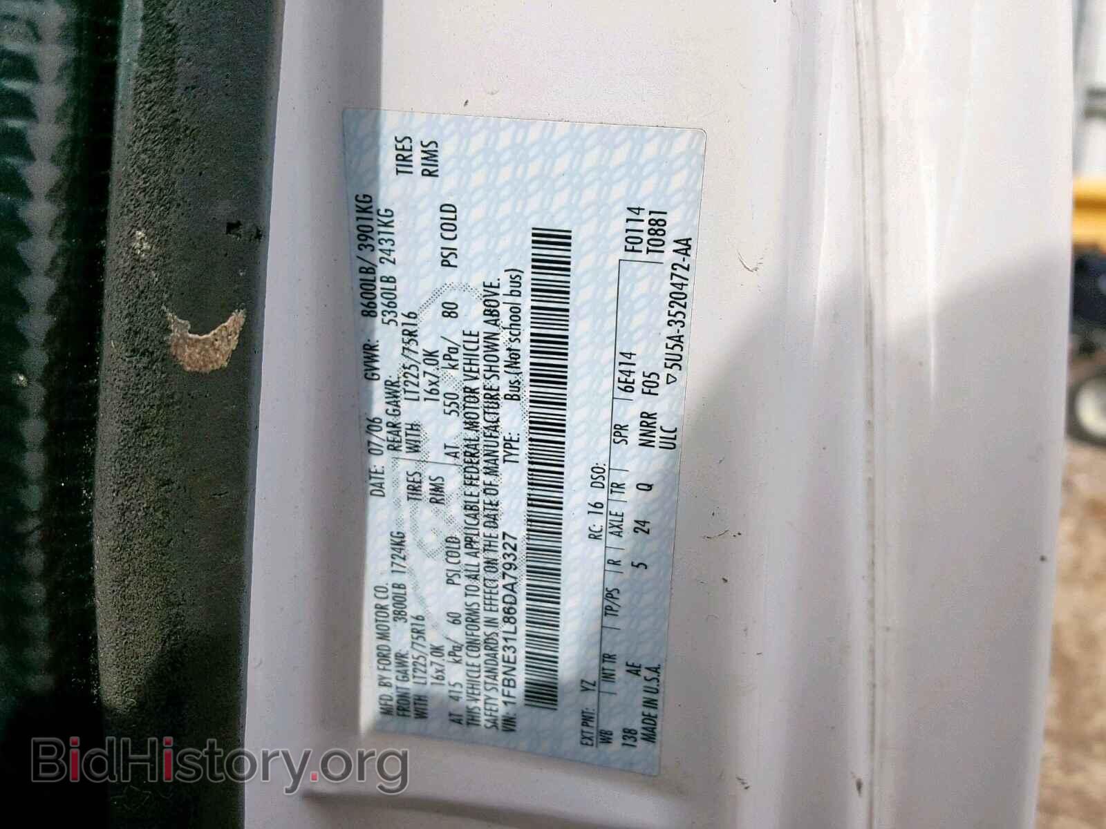 2006 FORD ECONOLINE - VIN: 1FBNE31L86DA79327 - Фото 10