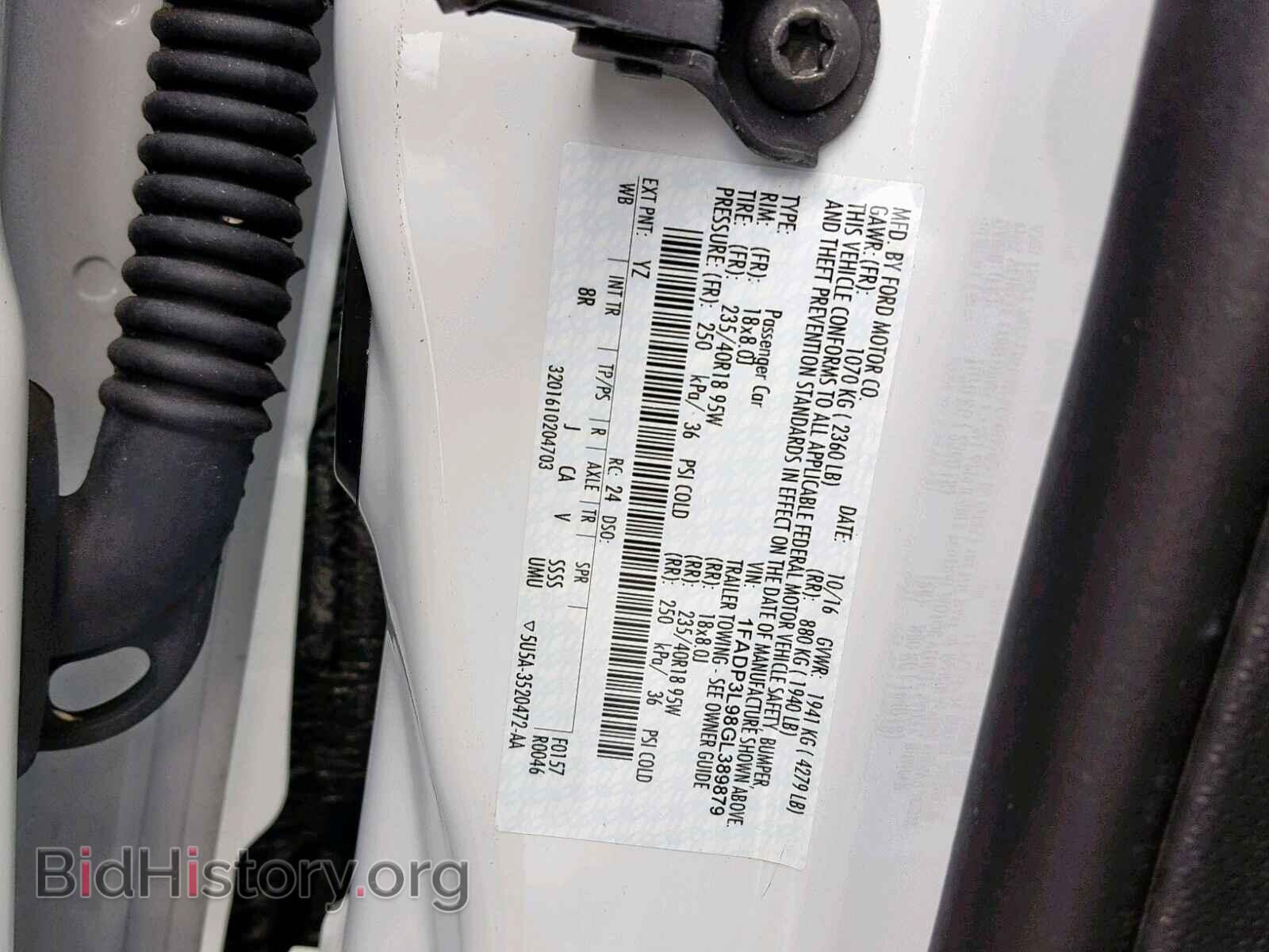 2016 FORD FOCUS - VIN: 1FADP3L98GL389879 - Фото 10