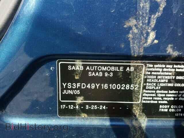 2006 SAAB 9 3 - VIN: YS3FD49Y161002852 - Photo 10