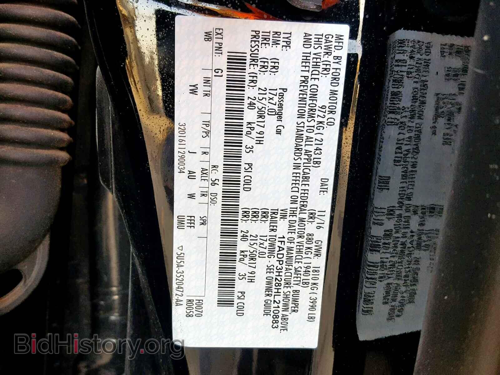 2017 FORD FOCUS - VIN: 1FADP3H28HL210883 - Фото 10