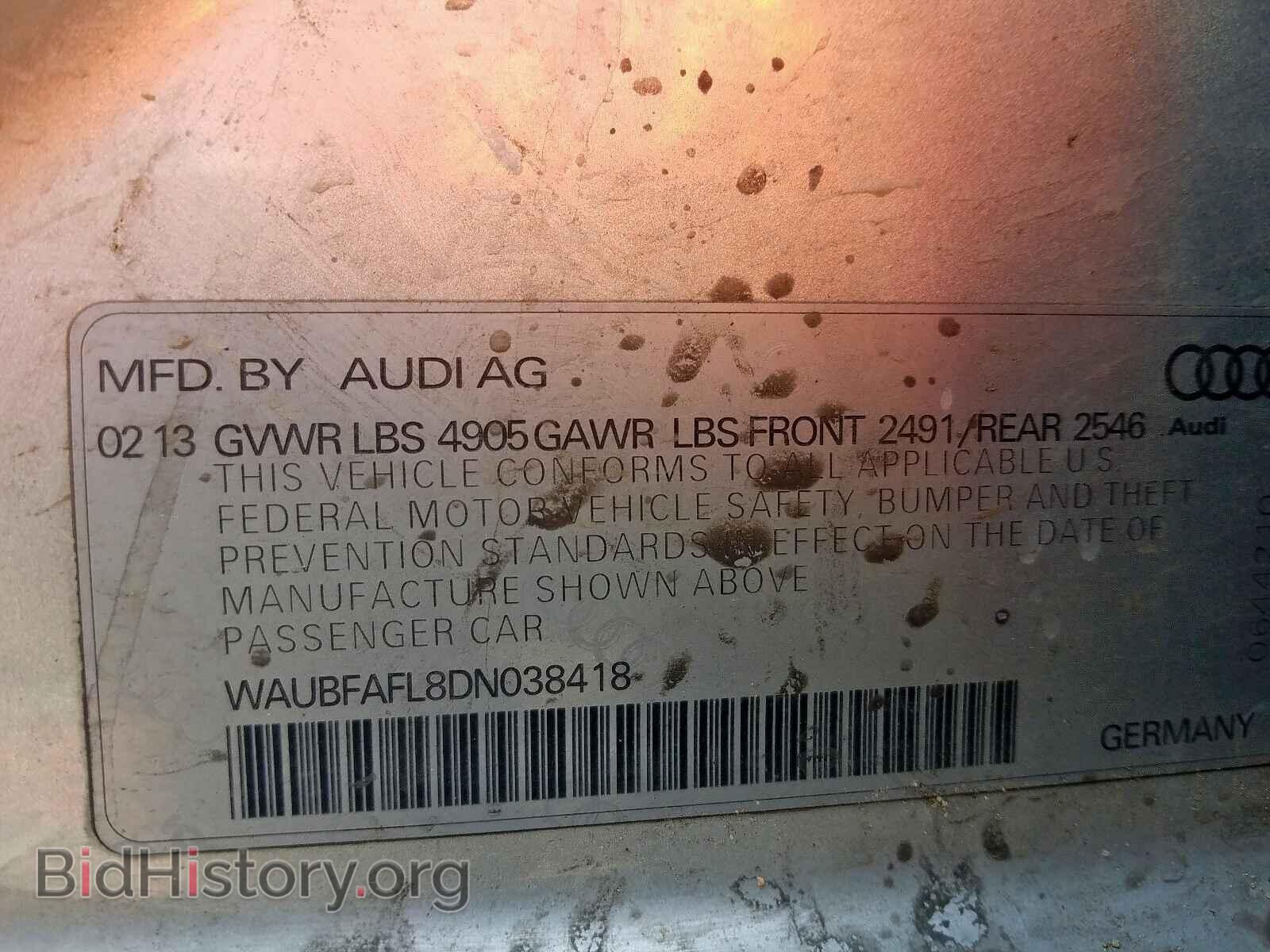 2013 AUDI A4 - VIN: WAUBFAFL8DN038418 - Photo 10