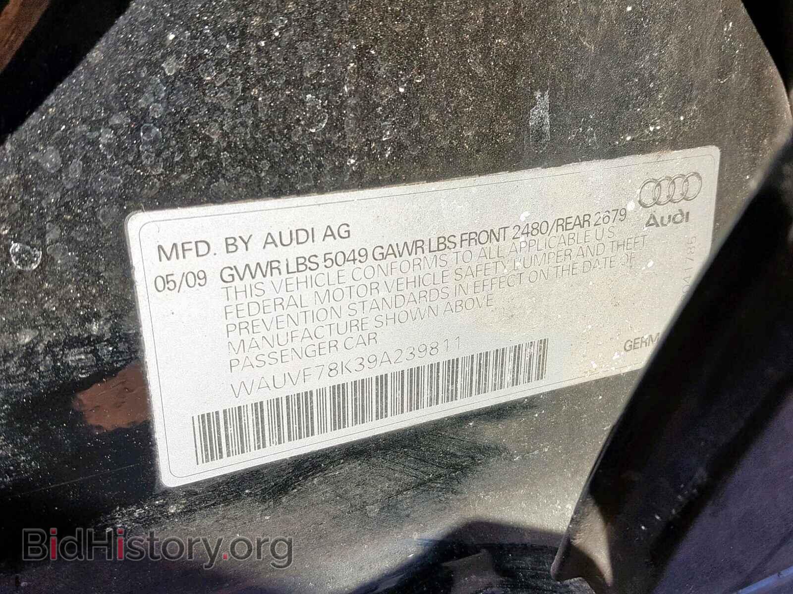 2009 AUDI A4 - VIN: WAUVF78K39A239811 - Фото 10