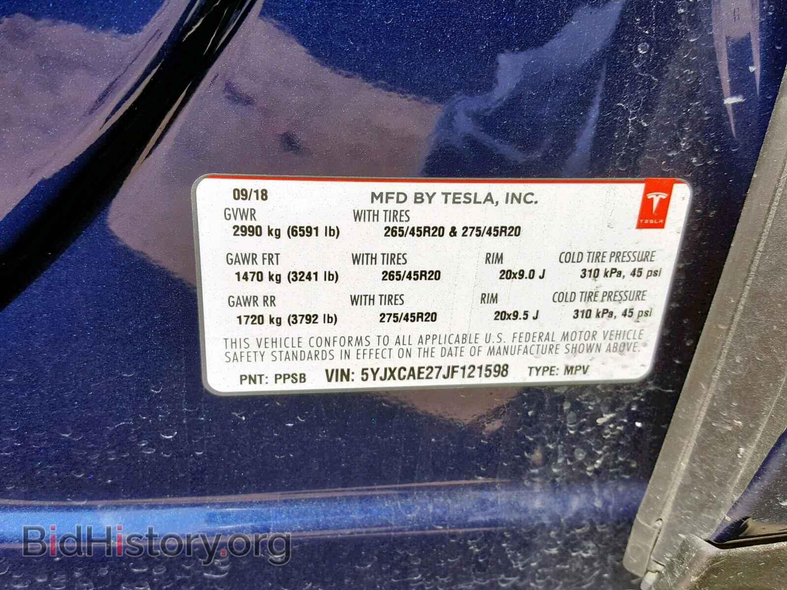 2018 TESLA MODEL X - VIN: 5YJXCAE27JF121598 - Photo 10