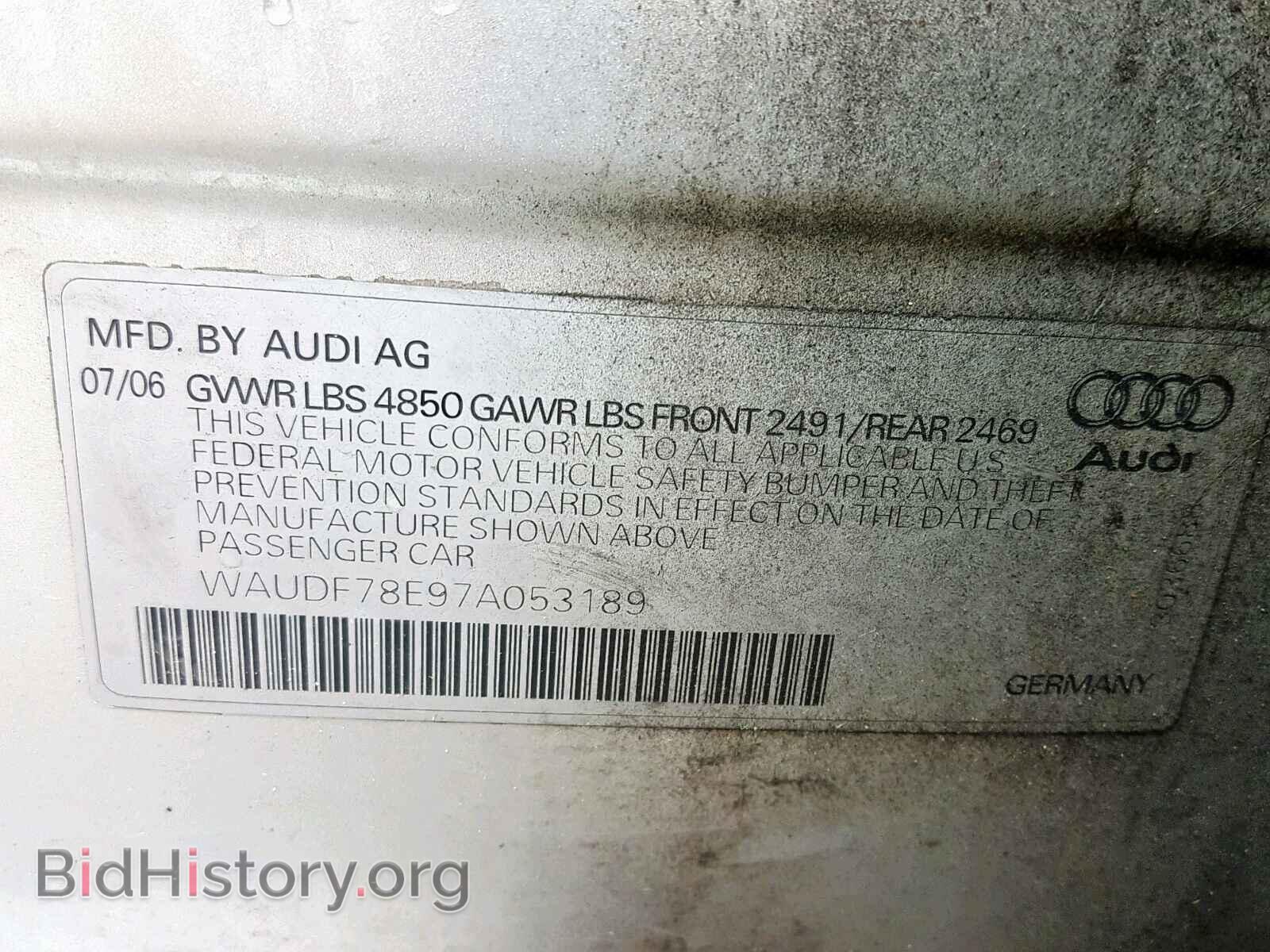 2007 AUDI A4 - VIN: WAUDF78E97A053189 - Photo 10