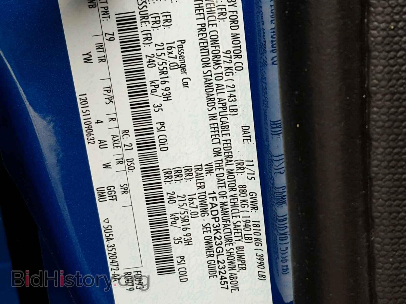 2016 FORD FOCUS - VIN: 1FADP3K23GL232457 - Photo 10