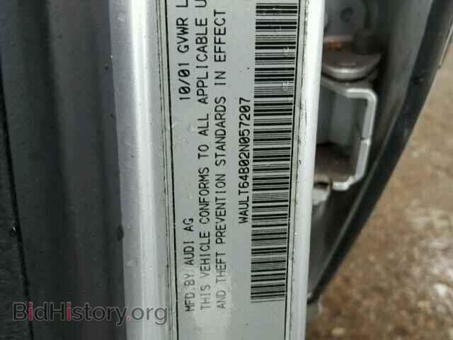 2002 AUDI A6 - VIN: WAULT64B02N057207 - Photo 10