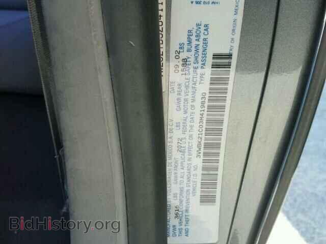 2003 VOLKSWAGEN BEETLE - VIN: 3VWBK21C03M419830 - Фото 10