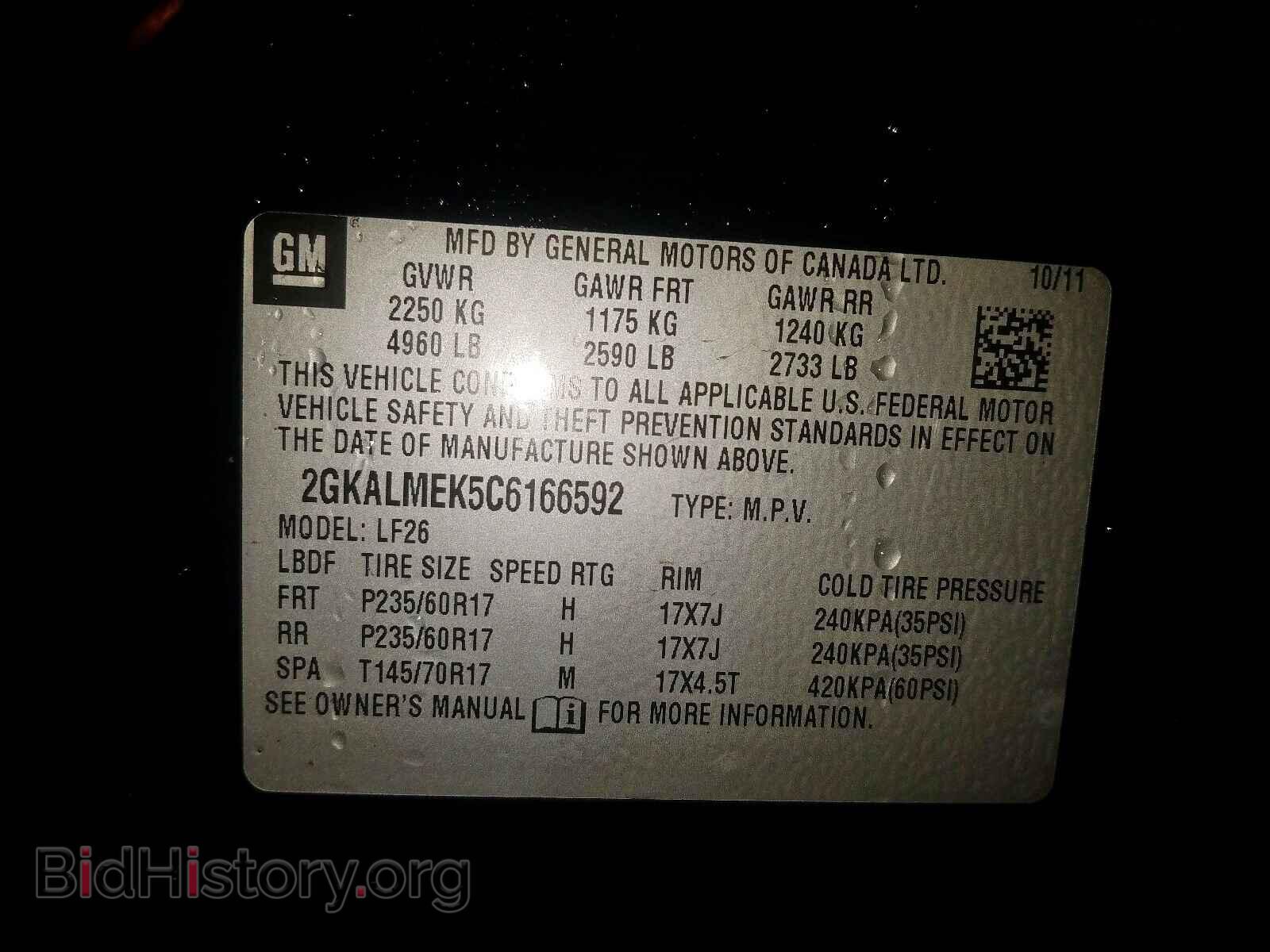 2012 GMC TERRAIN - VIN: 2GKALMEK5C6166592 - Photo 10