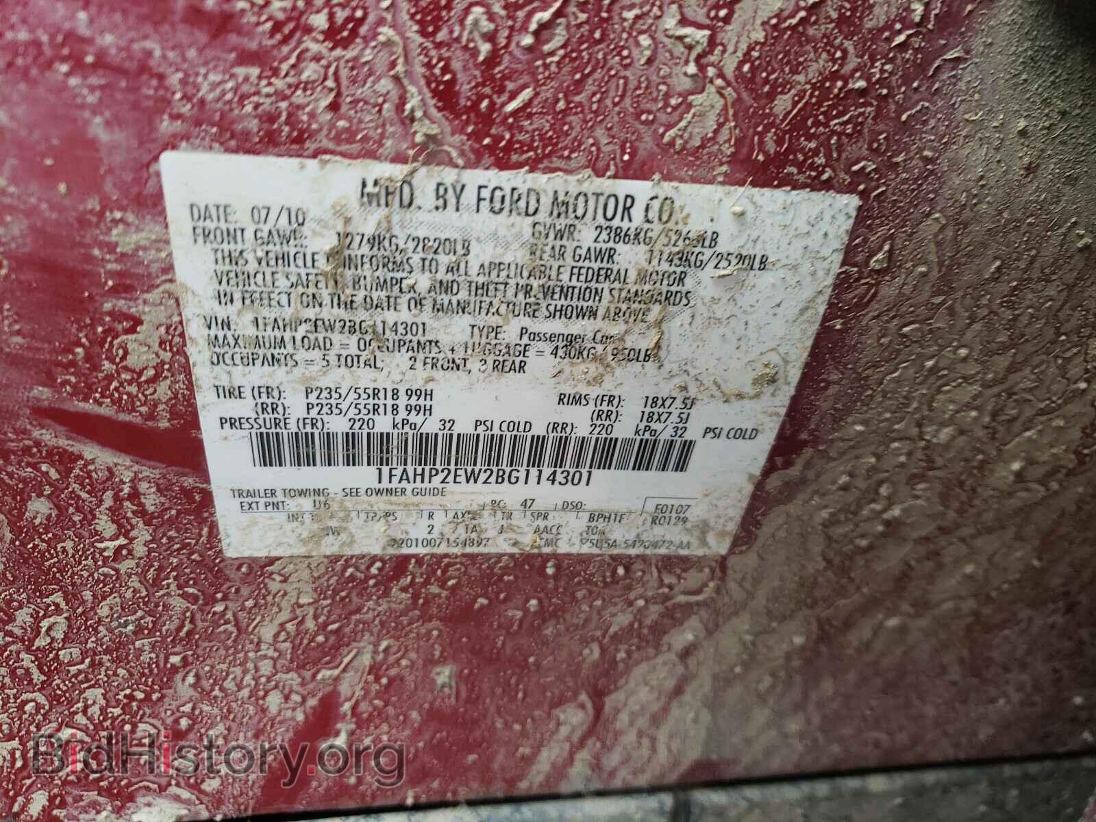 2011 FORD TAURUS - VIN: 1FAHP2EW2BG114301 - Photo 10
