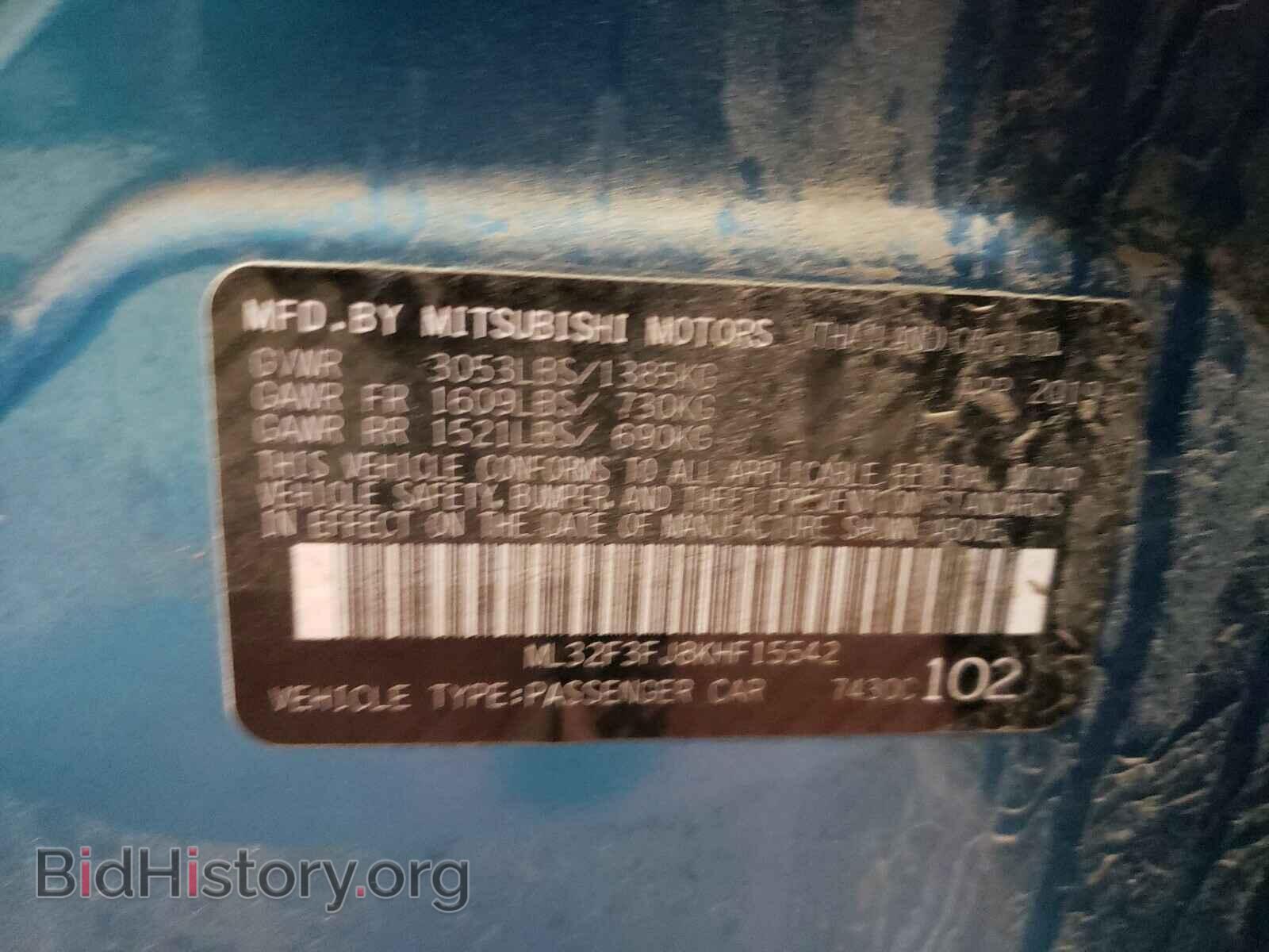 2019 MITSUBISHI MIRAGE - VIN: ML32F3FJ8KHF15542 - Фото 10