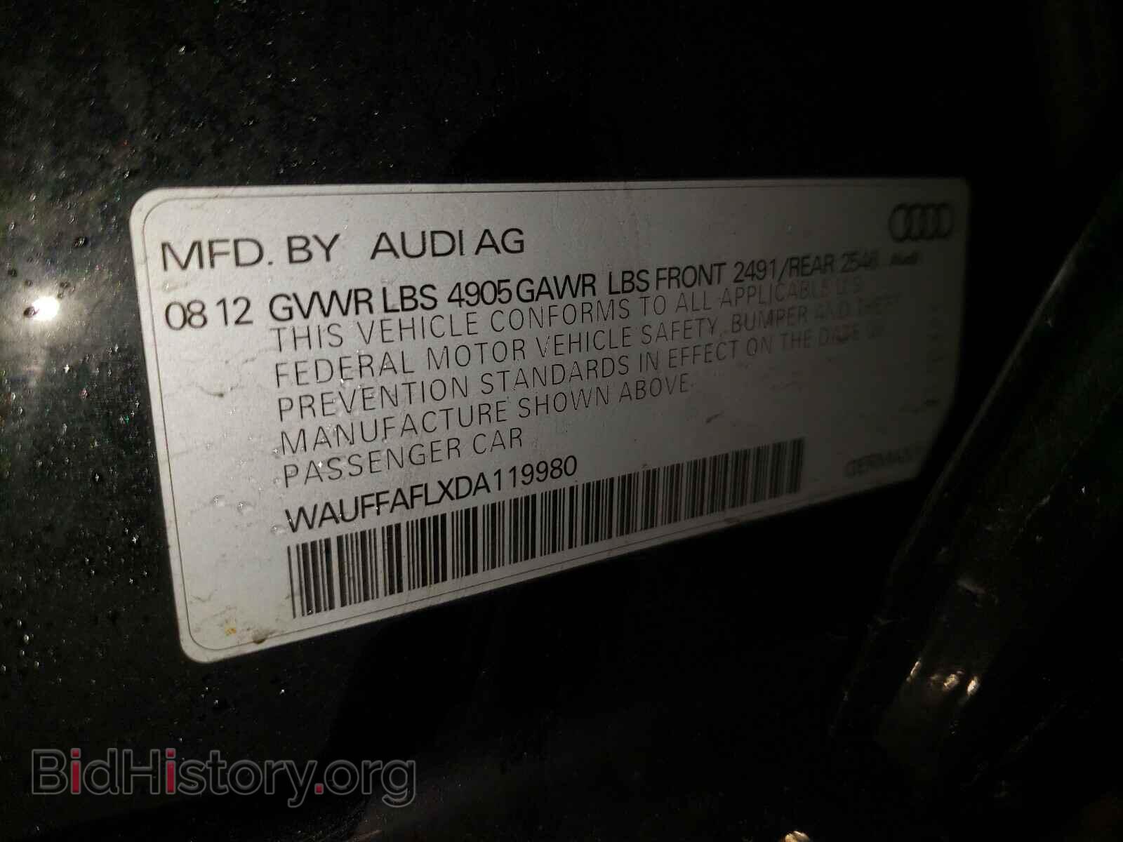 2013 AUDI A4 - VIN: WAUFFAFLXDA119980 - Фото 10
