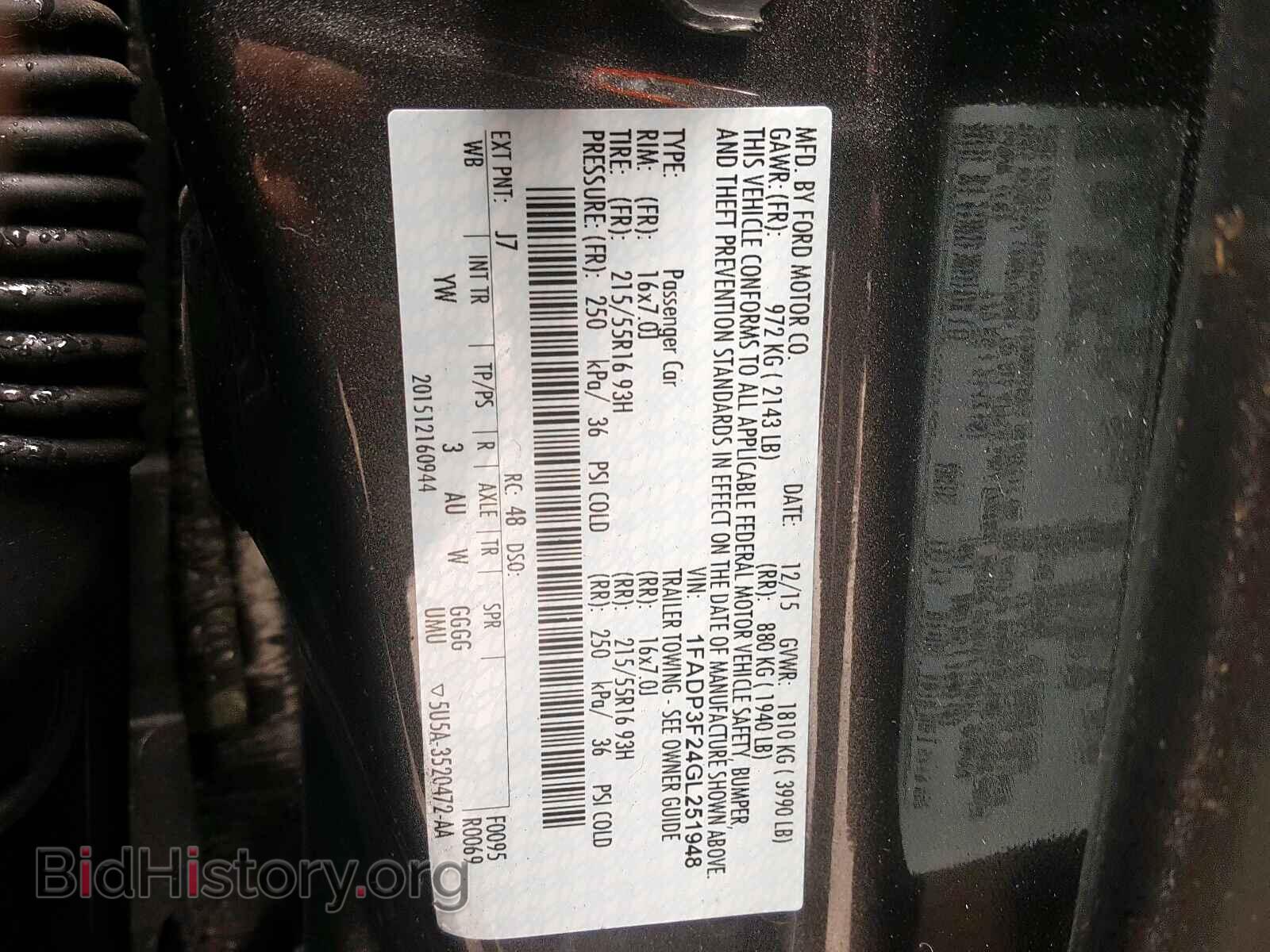 2016 FORD FOCUS - VIN: 1FADP3F24GL251948 - Фото 10