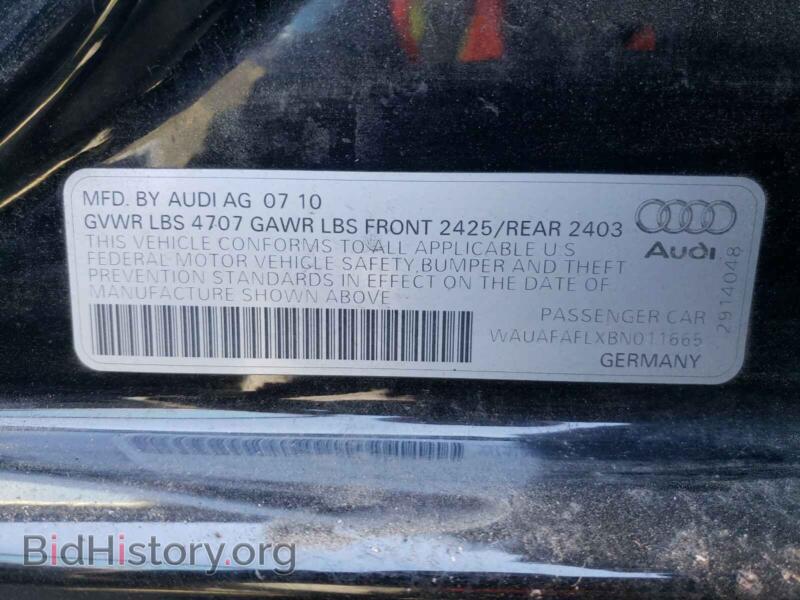 2011 Audi A4 (VIN WAUAFAFLXBN011665) — photo 10 of 10