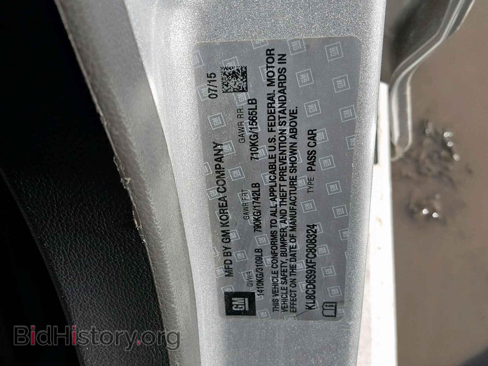 2015 CHEVROLET SPARK - VIN: KL8CD6S9XFC808324 - Фото 10