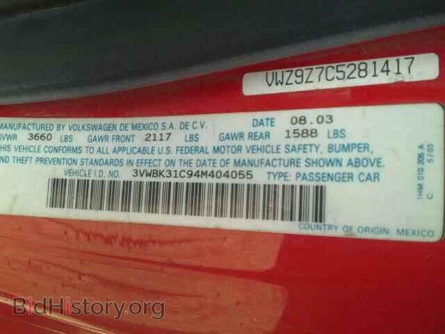 2004 VOLKSWAGEN BEETLE - VIN: 3VWBK31C94M404055 - Фото 10