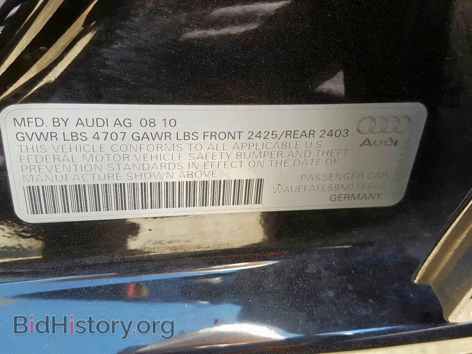 2011 AUDI A4 - VIN: WAUEFAFL5BN018640 - Фото 10