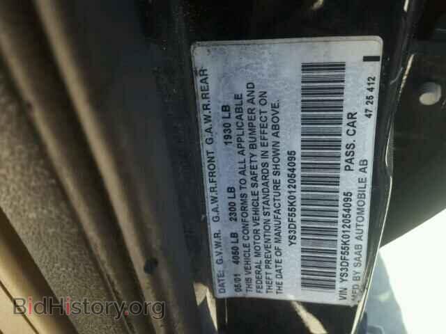 2001 SAAB 9 3 - VIN: YS3DF55K012054095 - Фото 10