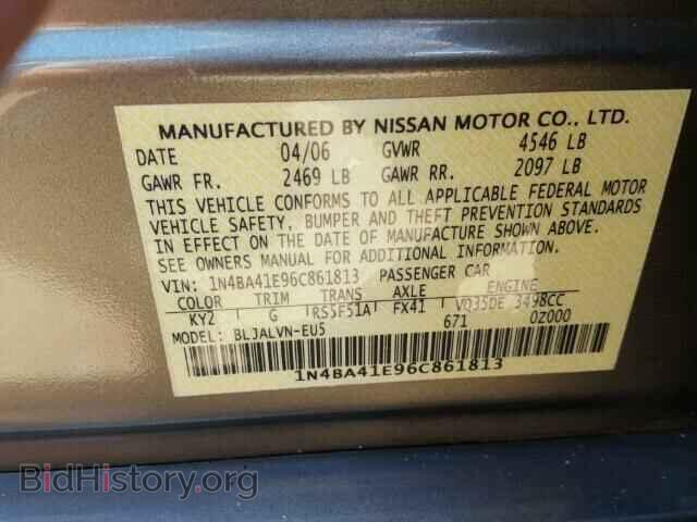 2006 NISSAN MAXIMA - VIN: 1N4BA41E96C861813 - Фото 10