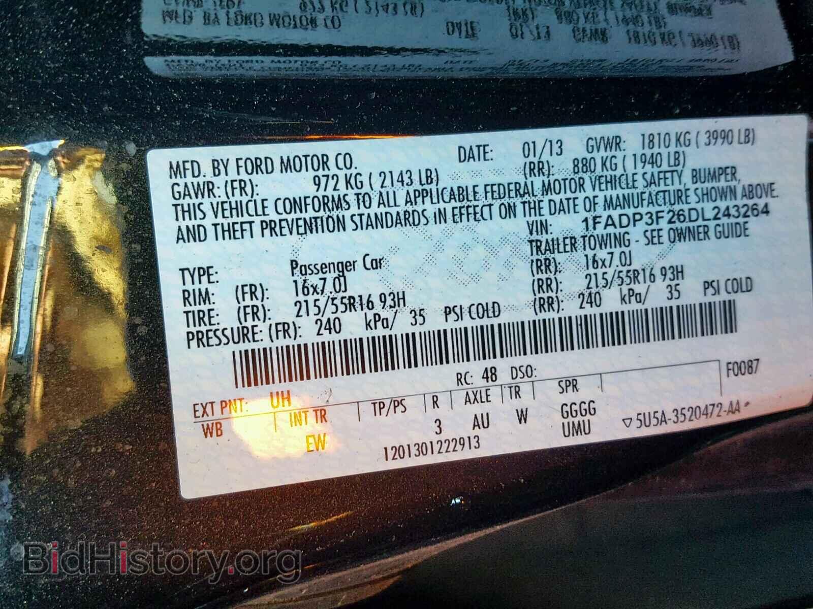 2013 FORD FOCUS SE - VIN: 1FADP3F26DL243264 - Фото 10