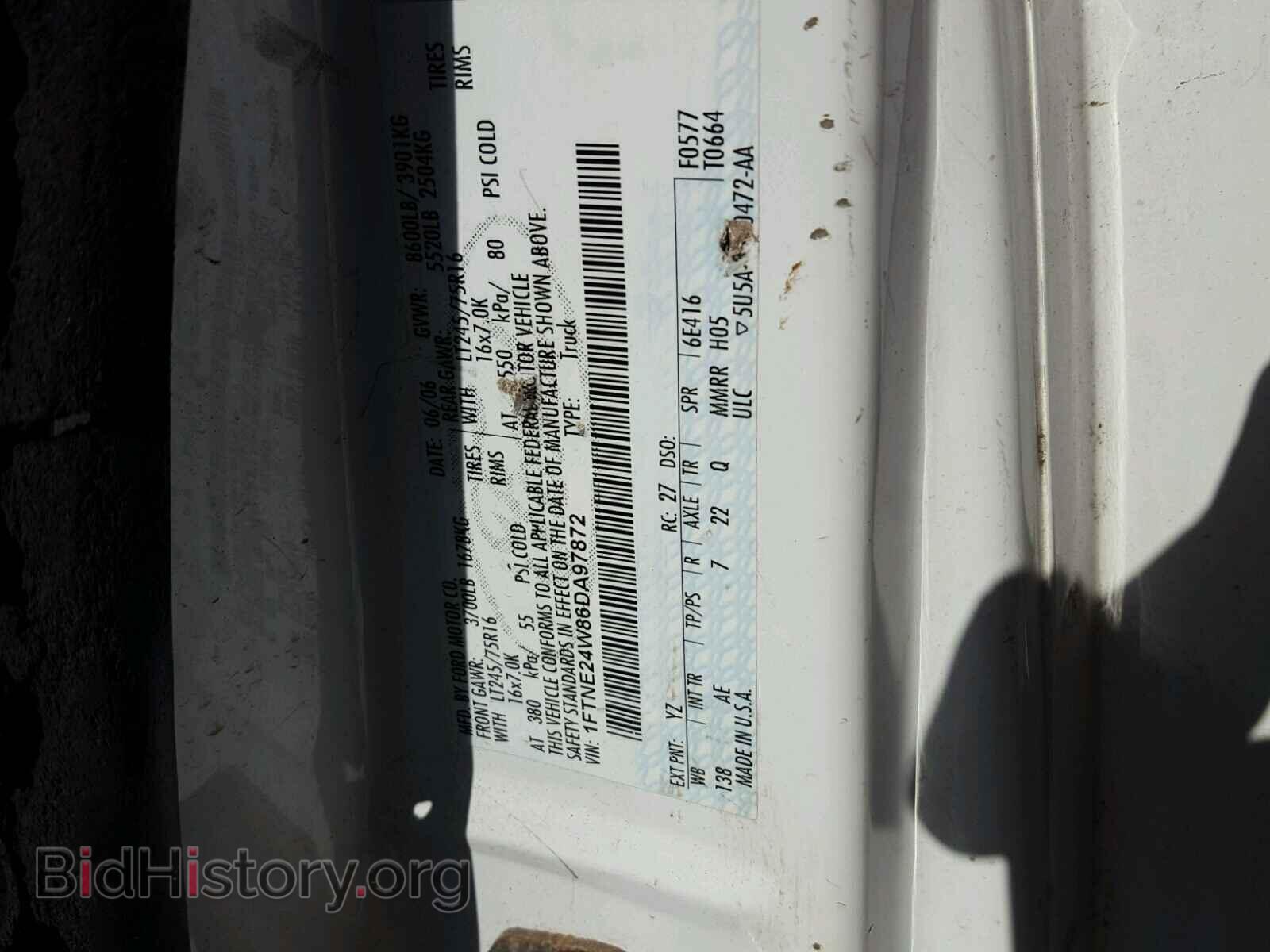 2006 FORD ECONOLINE - VIN: 1FTNE24W86DA97872 - Фото 10