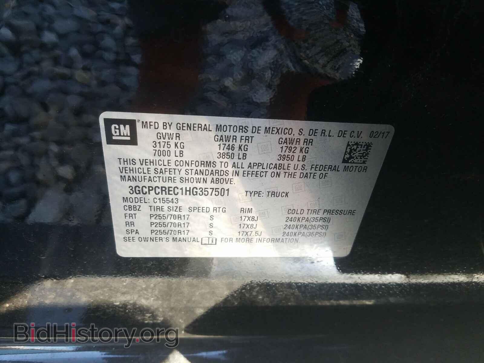 2017 CHEVROLET SILVERADO - VIN: 3GCPCREC1HG357501 - Фото 10