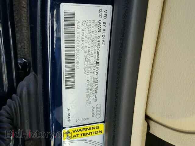 2008 AUDI A4 - VIN: WAUAF48H08K009802 - Фото 10
