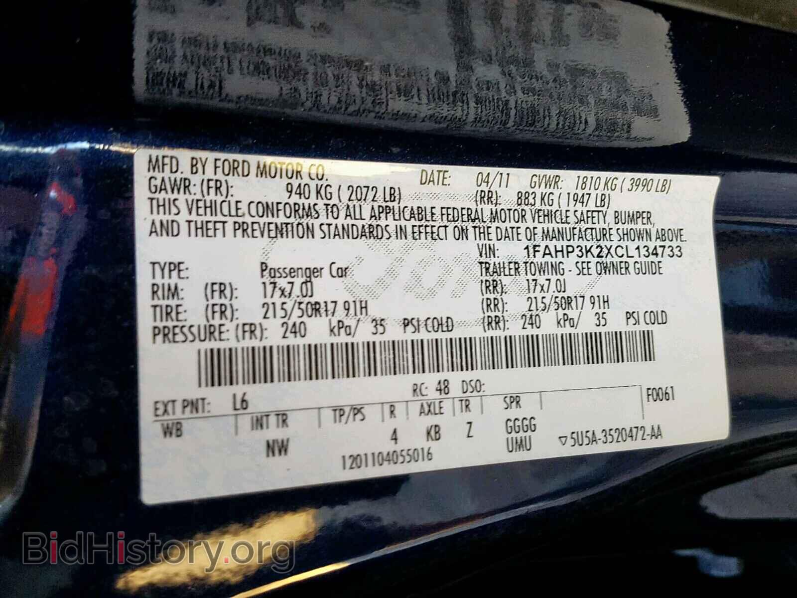 2012 FORD FOCUS SE - VIN: 1FAHP3K2XCL134733 - Фото 10