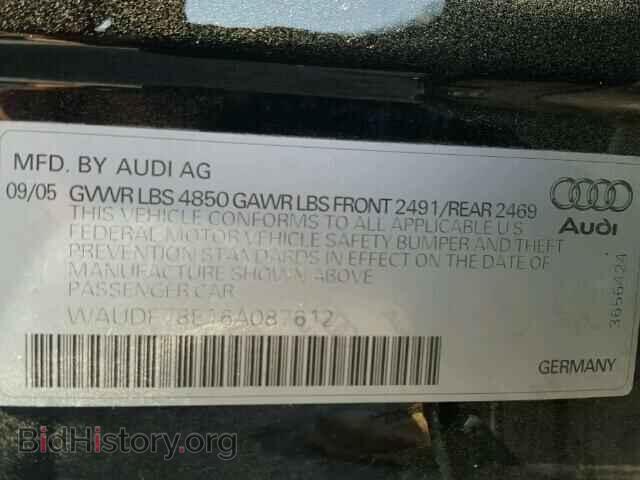 2006 AUDI A4 - VIN: WAUDF78E16A087612 - Фото 10