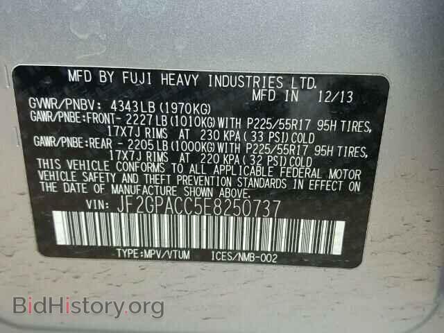 2014 SUBARU XV - VIN: JF2GPACC5E8250737 - Photo 10