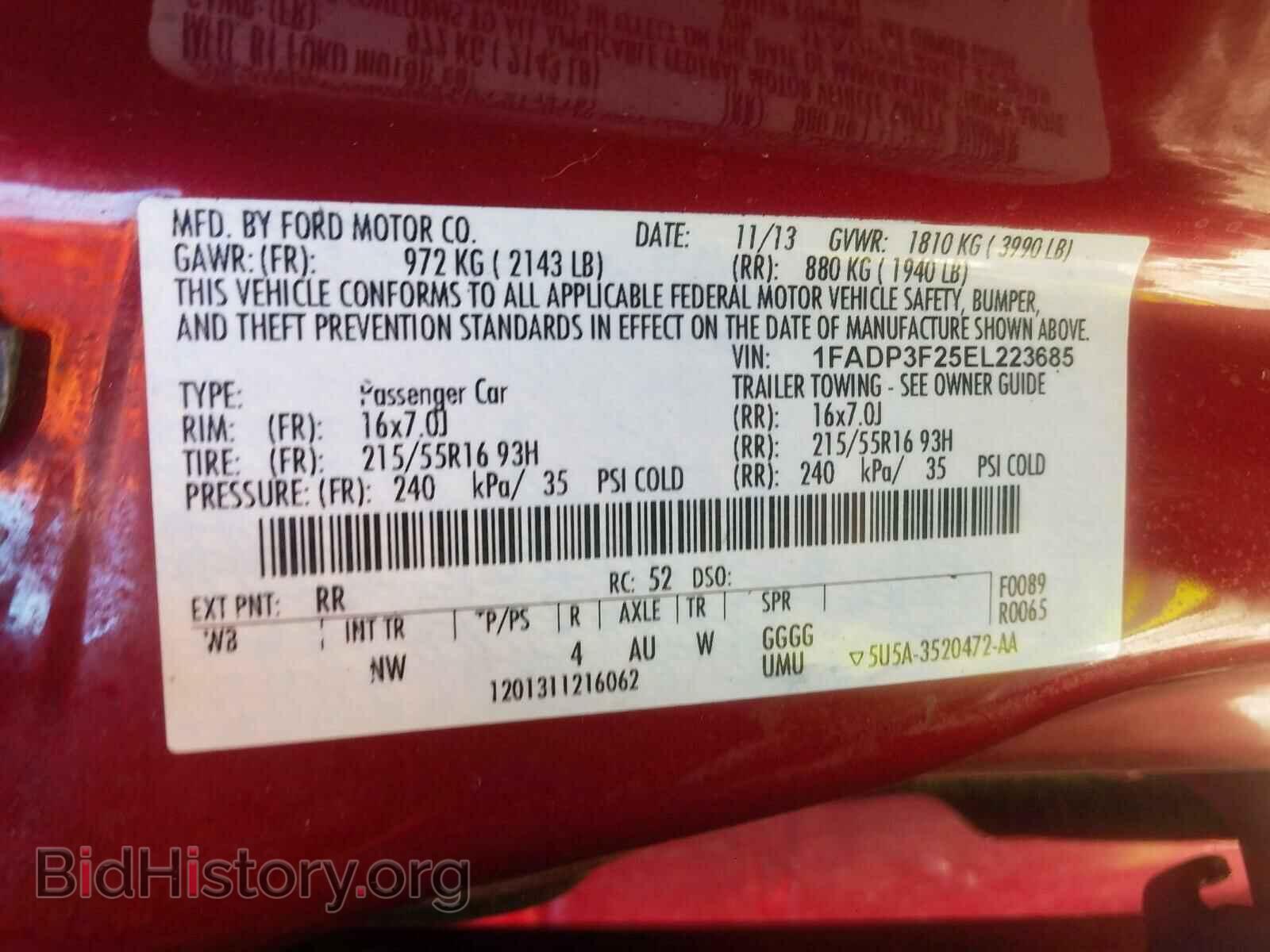 2014 FORD FOCUS - VIN: 1FADP3F25EL223685 - Фото 10