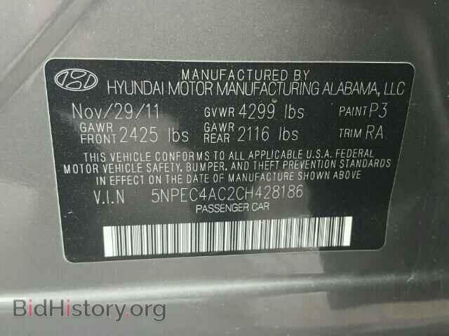 2012 HYUNDAI SONATA - VIN: 5NPEC4AC2CH428186 - Photo 10