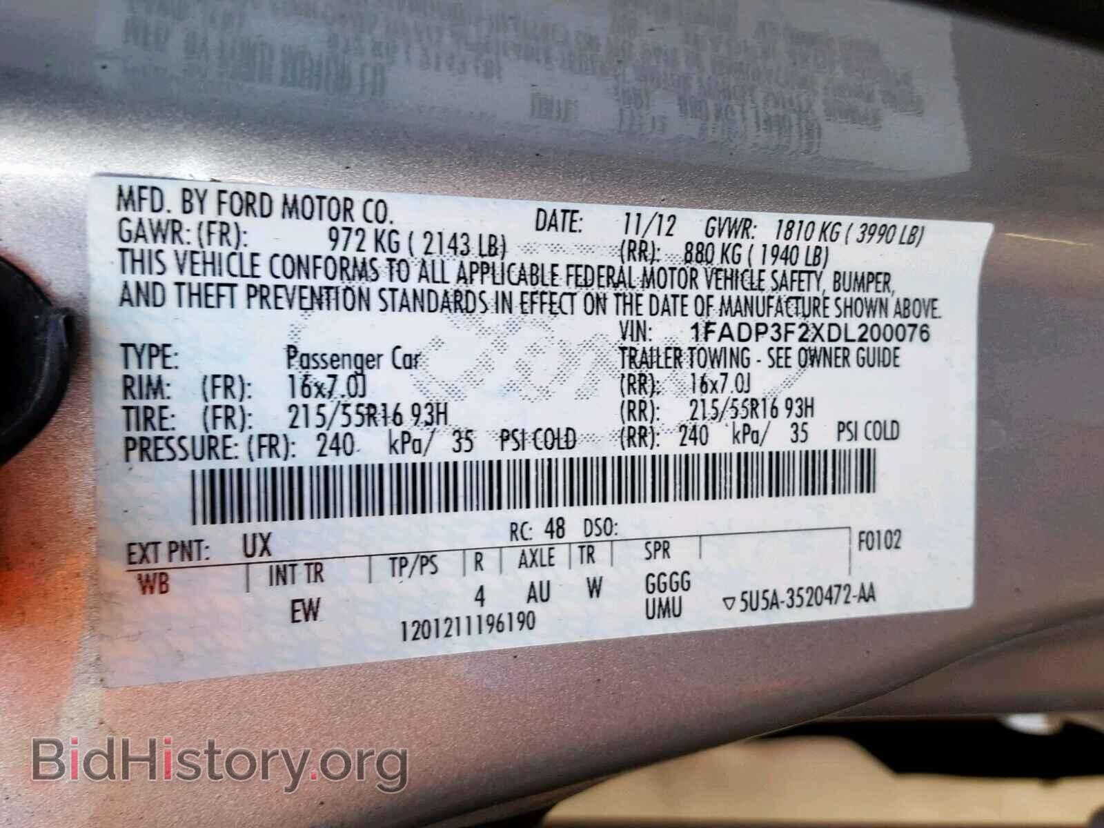 2013 FORD FOCUS SE - VIN: 1FADP3F2XDL200076 - Фото 10