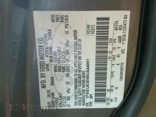 2006 FORD EXPLORER - VIN: 1FMEU63E66UA44991 - Photo 10