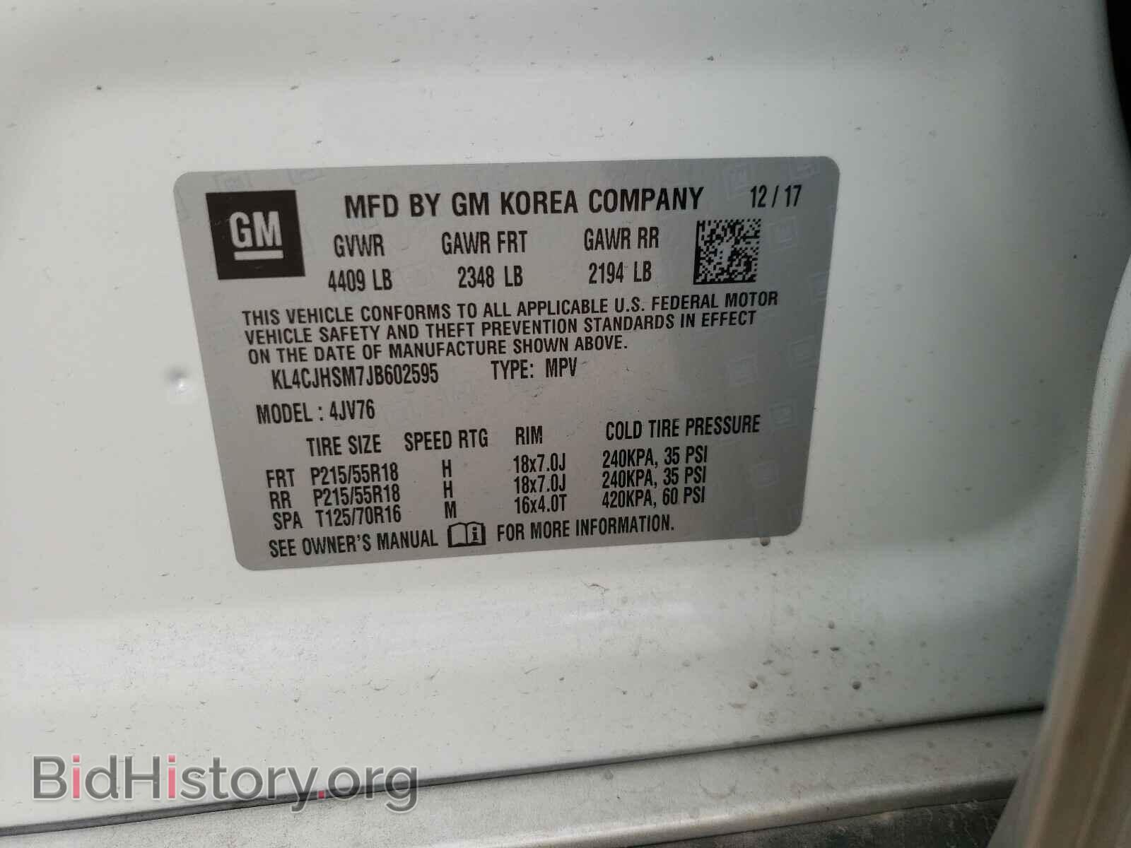 2018 BUICK ENCORE - VIN: KL4CJHSM7JB602595 - Фото 10