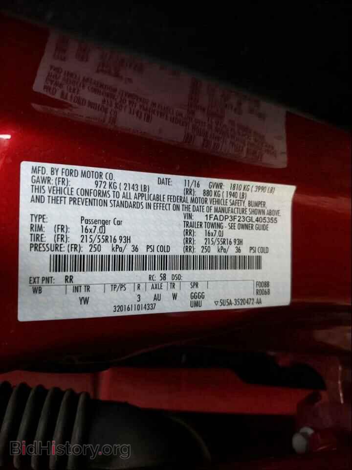 2016 FORD FOCUS - VIN: 1FADP3F23GL405355 - Photo 10