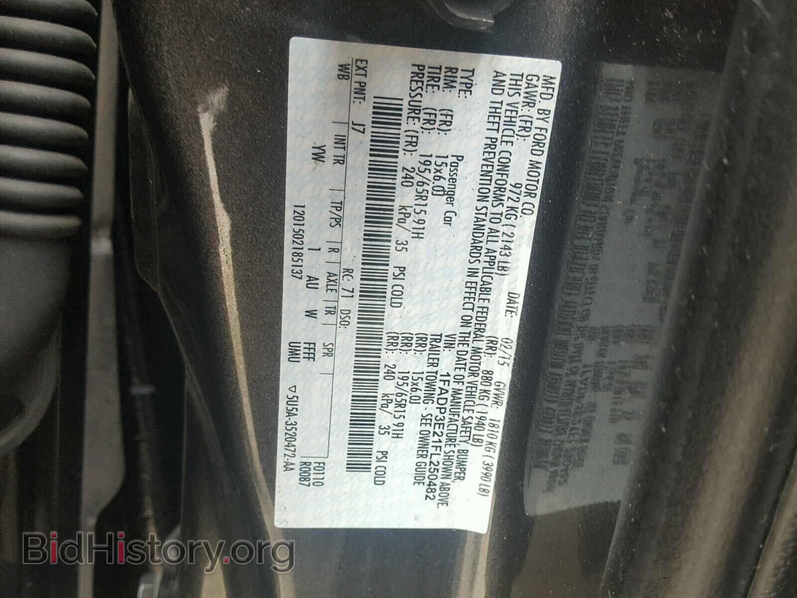2015 FORD FOCUS - VIN: 1FADP3E21FL250482 - Фото 10
