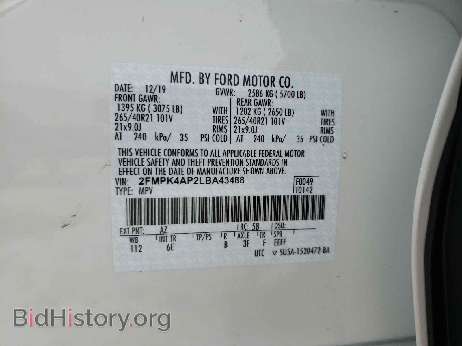 2020 FORD EDGE - VIN: 2FMPK4AP2LBA43488 - Photo 10