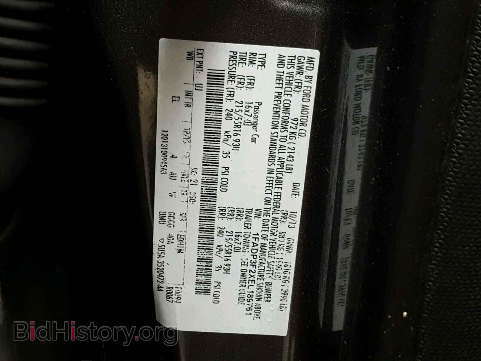 2014 FORD FOCUS - VIN: 1FADP3F2XEL189761 - Фото 10