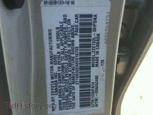 2003 TOYOTA COROLLA - VIN: 2T1KR32E63C018733 - Фото 10