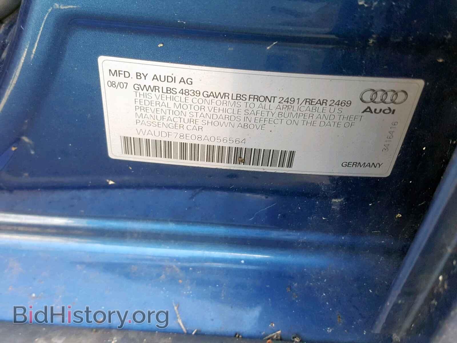 2008 AUDI A4 - VIN: WAUDF78E08A056564 - Фото 10