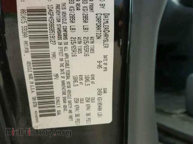 2006 DODGE CARAVAN - VIN: 1D4GP45R86B519127 - Фото 10