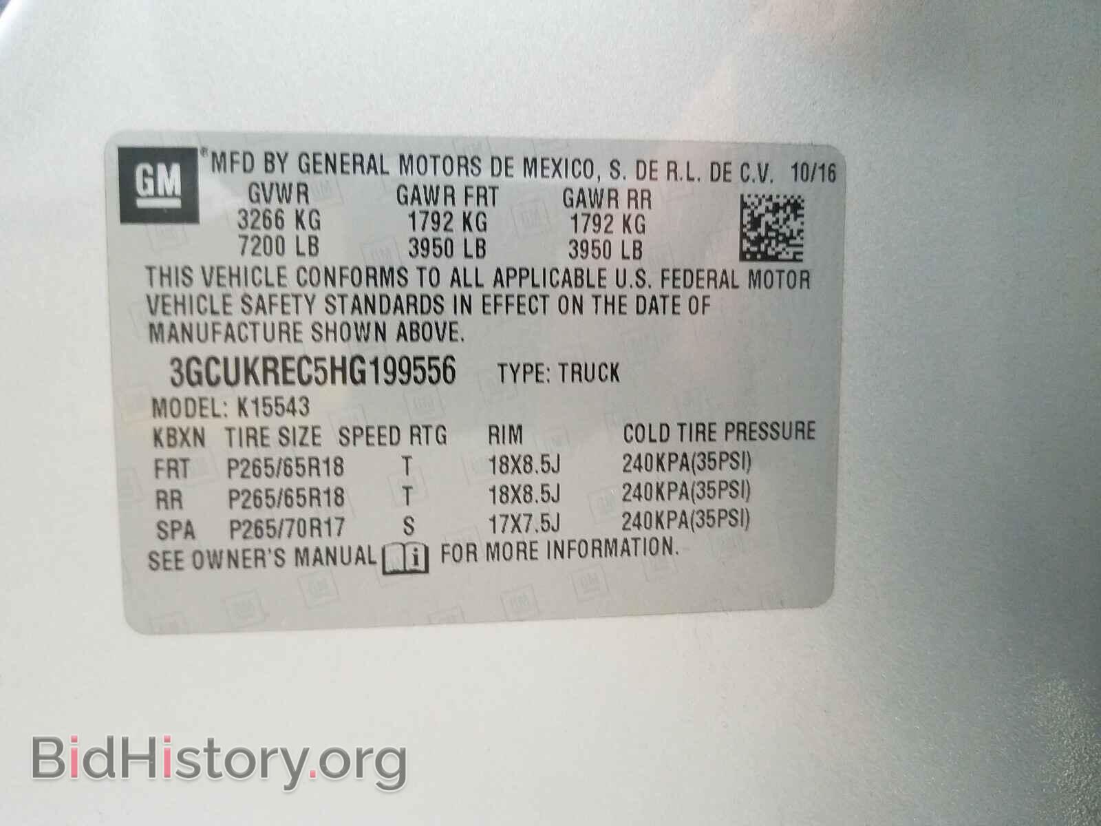 2017 CHEVROLET SILVERADO - VIN: 3GCUKREC5HG199556 - Фото 10