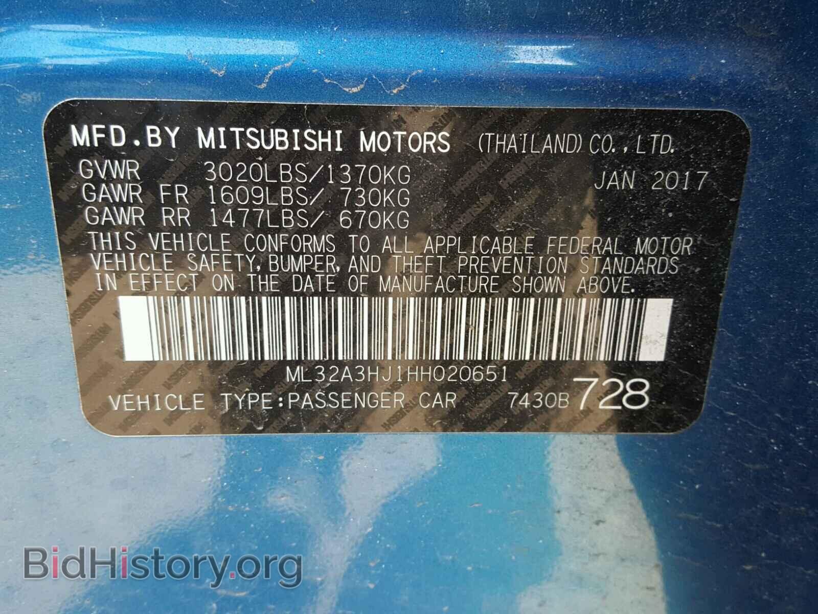 2017 MITSUBISHI MIRAGE - VIN: ML32A3HJ1HH020651 - Фото 10