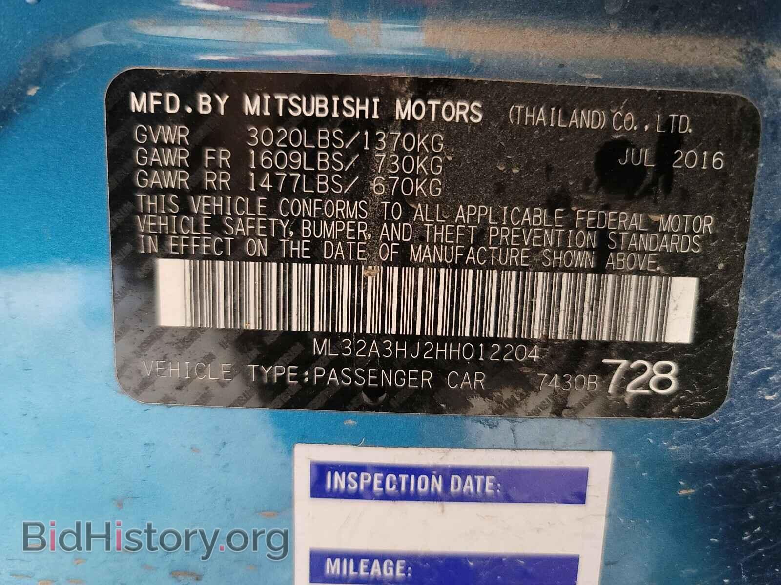 2017 MITSUBISHI MIRAGE - VIN: ML32A3HJ2HH012204 - Фото 10