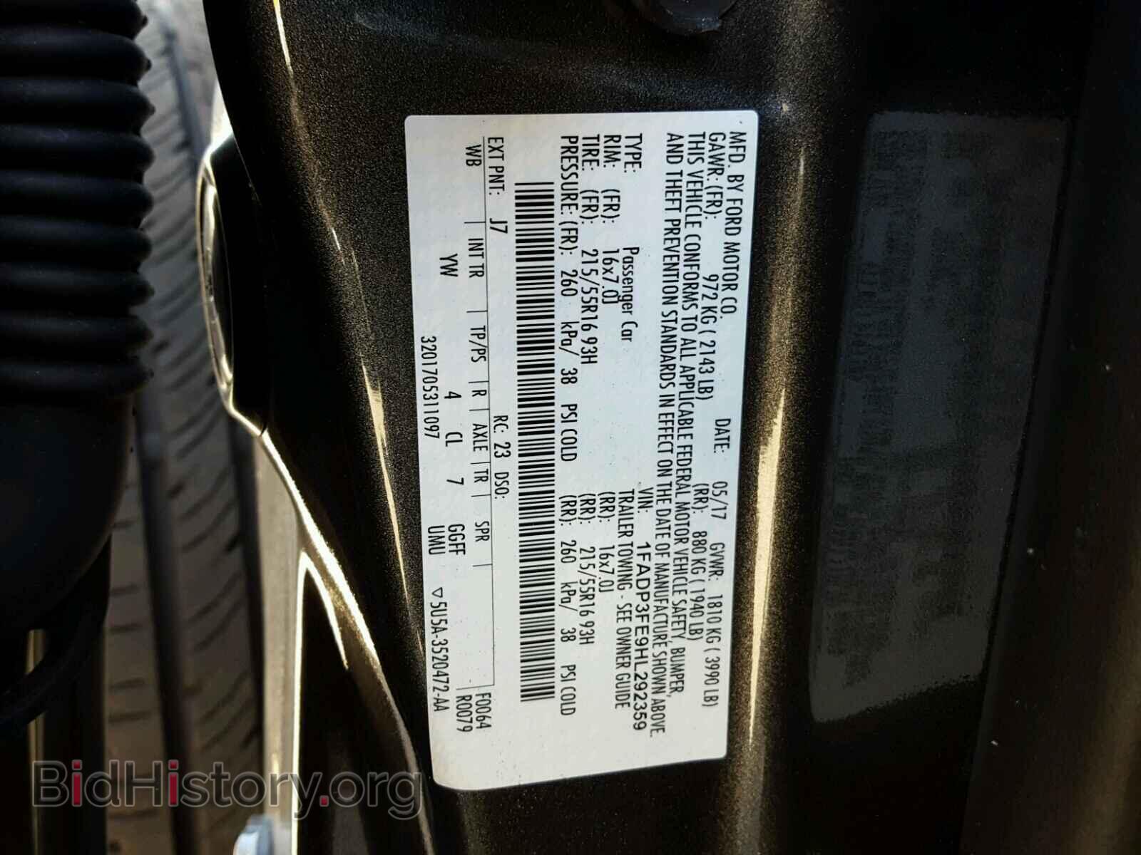 2017 FORD FOCUS - VIN: 1FADP3FE9HL292359 - Photo 10