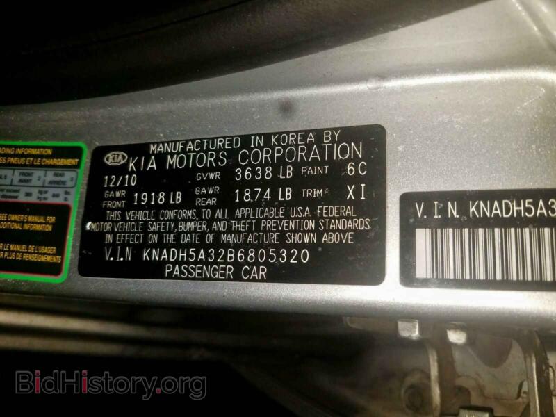 2011 Kia RIO BASE (VIN KNADH5A32B6805320) — фото 10 из 10