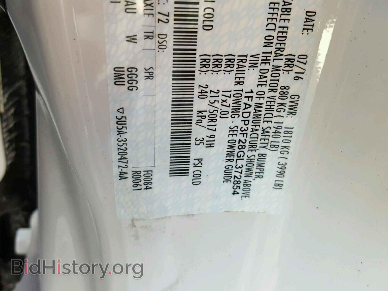 2016 FORD FOCUS - VIN: 1FADP3F28GL372854 - Фото 10