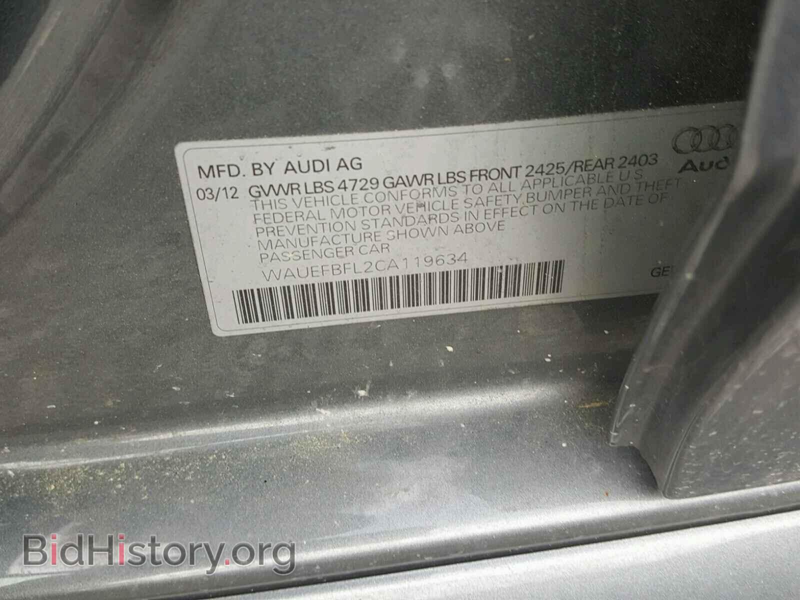 2012 AUDI A4 - VIN: WAUEFBFL2CA119634 - Photo 10
