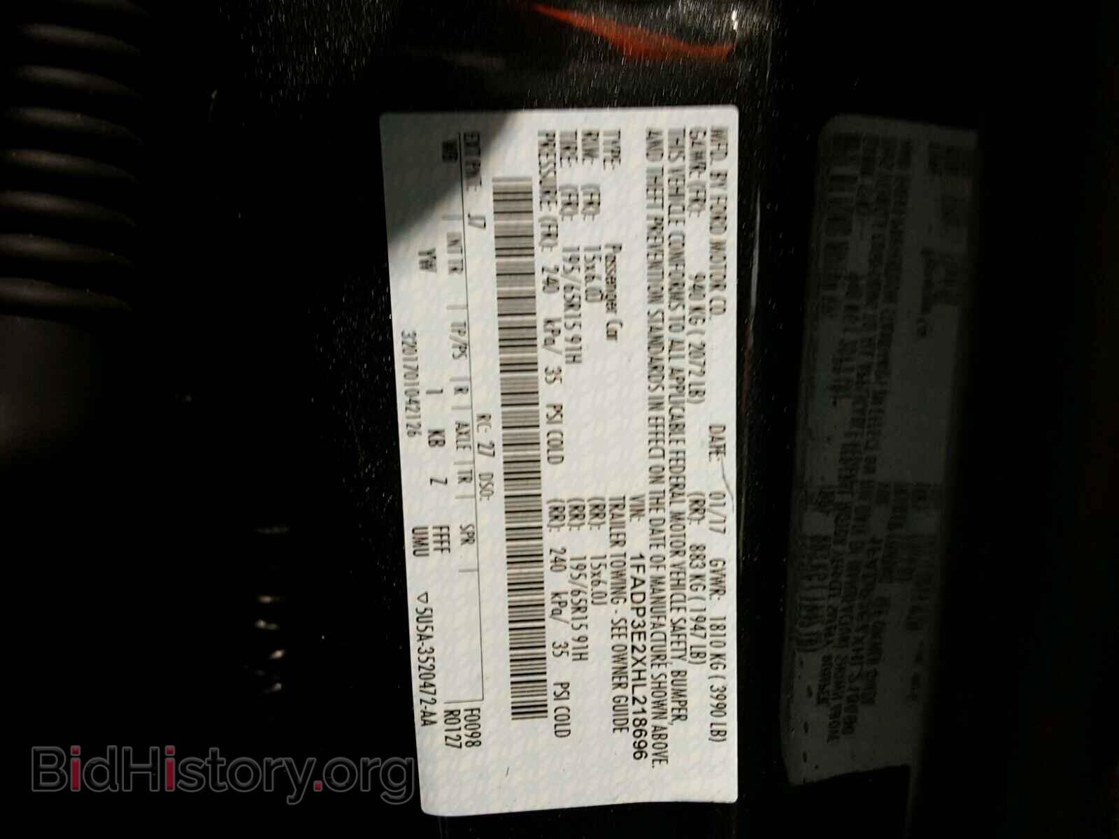 2017 FORD FOCUS - VIN: 1FADP3E2XHL218696 - Photo 10